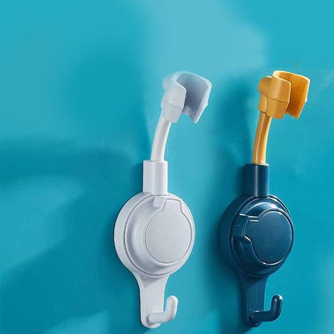 Support de pommeau de douche pivotant à 360° avec ventouse et bras de douche réglable, fixation murale, support de pommeau de douche en acier inoxydable, pièce de rechange pour baignoire. (1/5)