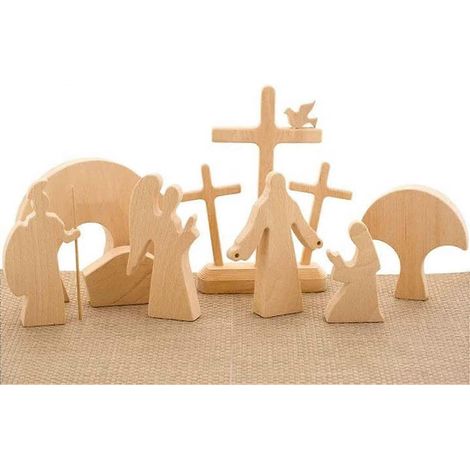 2024, Décoration de Pâques en bois, Petite crèche de Pâques, Décorations de la Nativité de Jésus (1/4)