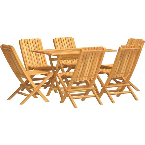 Maison Exclusive - 7-tlg. Garten-Essgruppe Massivholz Teak