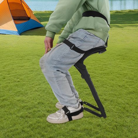 Tragbarer Arbeitsstuhl für Wandern und Angeln im Freien mit unsichtbaren Sitzen, Höhe, Breite und Winkel einstellbar, maximal 150 kg tragen
