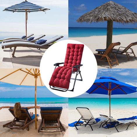 Coussin de chaise longue pour patio, coussin de relaxation intérieur extérieur, rembourrage pour transat, idéal pour voyage et vacances. (1/5)