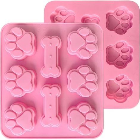 2 Stück lebensmittelechte Silikon-Formen für Süßigkeiten, Hundepfoten- und Knochenform, leicht zu entfernende Silikon-Backformen für die Herstellung von Pralinen, Kuchen und Gebäck (1/5)