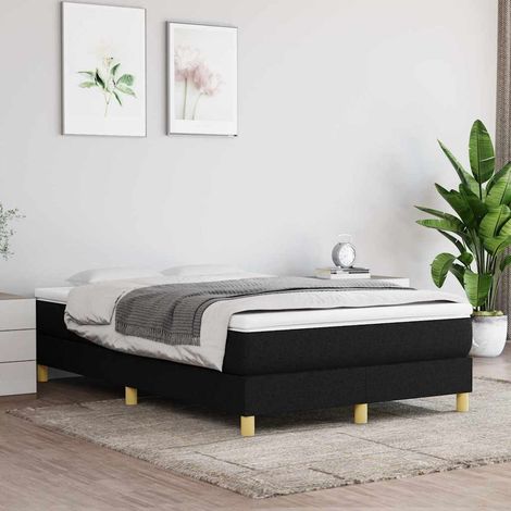 Cama box spring con colchón tela negro 120x200 cm (1/5)
