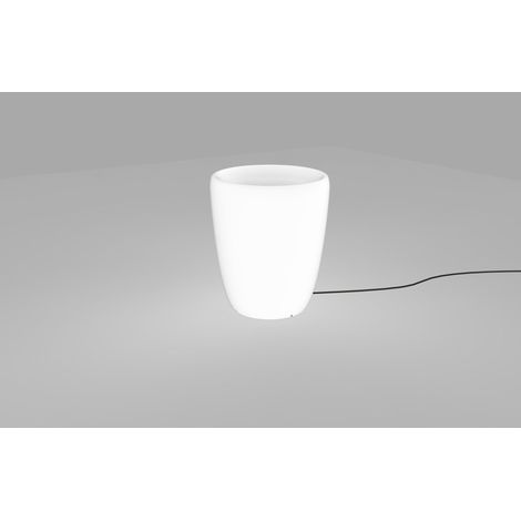 Blumentopf beleuchtet mit Kabel Stecker Ø 35 cm Weiß E27 Außenleuchte Dekolicht Pflanzkübel Topf Outdoor