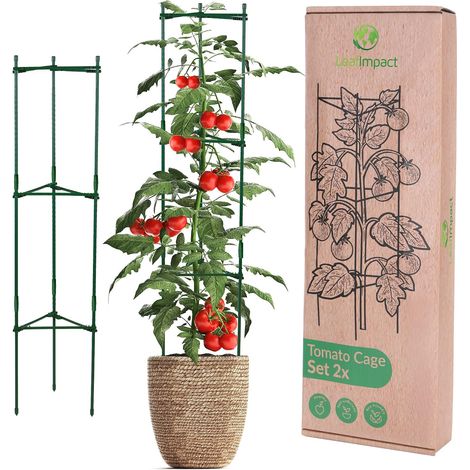 Tomatenkäfig – 2er-Set – Grünes Metall – Höhenverstellbar – Rankhilfe für Kletterpflanzen – 40 bis 120 cm (1/5)