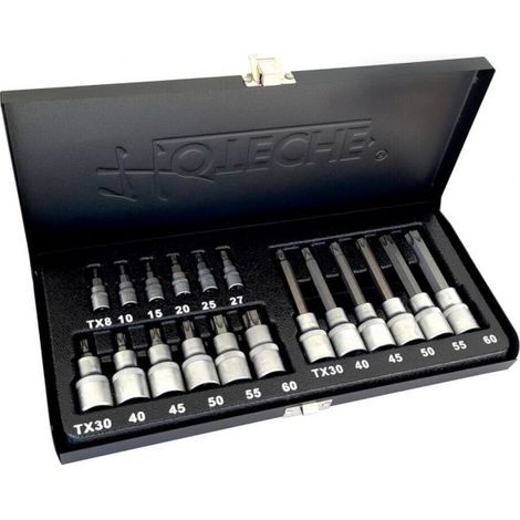 KIT SET INSERTI CHIAVI 18 PZ BUSSOLE CHIAVI TORX 1/4" 1/2" in valigia 203202