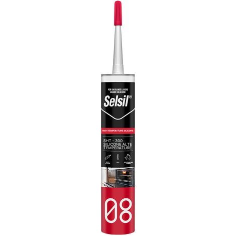 SILICONE ACETICO ALTA TEMPERATURA 'SNH' rosso ml 300 - (ral 3024) 12 PZ