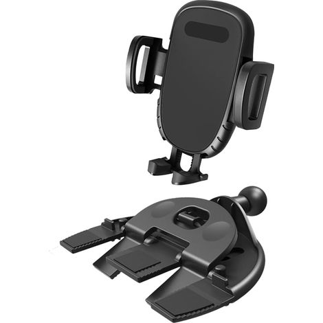 Car CD Slot Phone Holder, Universal Car CD Phone Holder with Adjustable Clamp, 360° Rotation of CD Slot Phone Holder for Car (Black) (1/5)