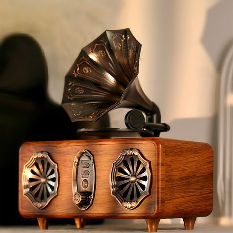 Radio FM vintage Bluetooth retrò con connessione per scheda TF/AUX/USB, portatile e wireless per iPhone e Android, altoparlante da 10 W, Bluetooth 5.4 (1/5)