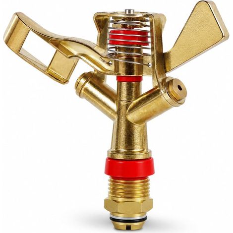 Beyamis Arroseur pelouse laiton 1/2 - Rotatif 360° irrigation jardin (1/5)