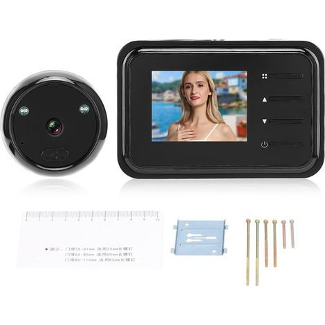 Sonnette Vidéo 2,4 Pouces avec Vision Nocturne, Caméra LCD et Objectif Grand Angle 90° pour Maison (1/5)