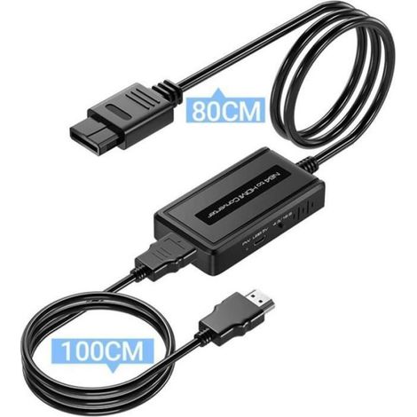 Câble Convertisseur N64 - HDMI - Compatible Nintendo 64 NES NGC - Résolution 1080p - Alimentation USB - 1 Pièce