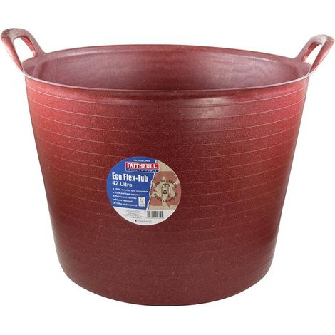 Faithfull Eco Flex Tub Bucket 42 litre - Recycled Red FAIECOFLXR42 (1/2)