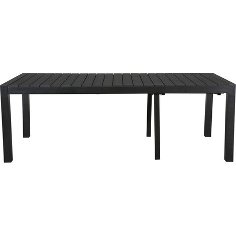 Grup Table de jardin, 2 extensions inclues, 223-343 cm, noir/noir. (1/5)