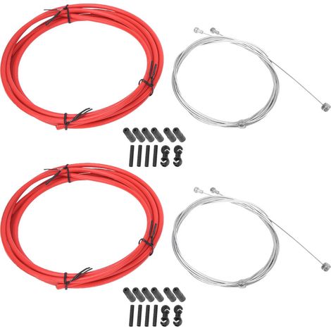Convient pour les kits de câbles de freins et de dérailleurs de vélo, les protections d'oreilles de dérailleur, les accessoires de vélo, rouge. (1/5)
