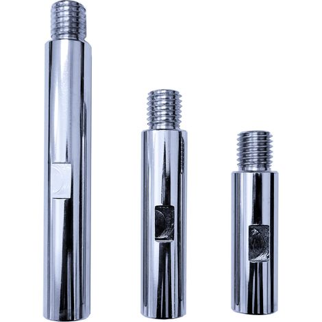 Lot de 3 tiges d'extension M16 5/8"-11 - Outil de polissage - Outil de beauté - Filetage - Pour meuleuse d'angle - 80 mm, 100 mm, 140 mm (1/4)