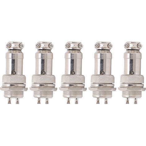 Connecteur de prise d'aviation mâle femelle, 5 pièces, panneau de fil, châssis d'alimentation, raccords métalliques GX16 16mm 450V2pin