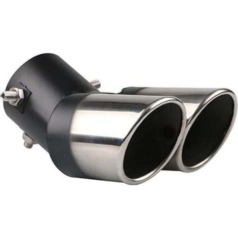 Extrémités de Tuyau d'échappement Universel Embouts Silencieux D'éChappement Acier Inoxydable Voiture Silencieux Queue Double Sortie Plier Argent (1/3)