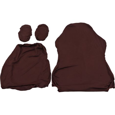 Housse de chaise gaming, couleur unie, fibre de polyester respirante, haute résilience, housse de chaise de bureau avec housse d'accoudoirs, usage domestique, marron foncé.