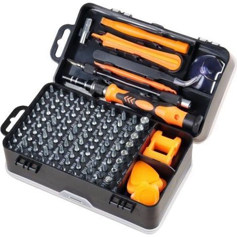 135-in-1 Schraubendreher-Set, Präzisions-Magnetschraubendreher, Torx-Bits, isolierte Multifunktionswerkzeuge, Handwerkzeug-Set für die Handy-Reparatur (Orange)