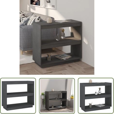Maison Exclusive Bücherregal Grau 80x35x71 cm Massivholz Kiefer (1/5)