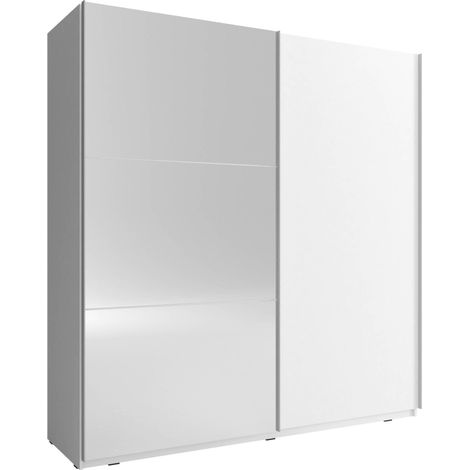 MIKA II 200 cm Armadio scorrevole a 2 ante Specchio Bianco Opaco