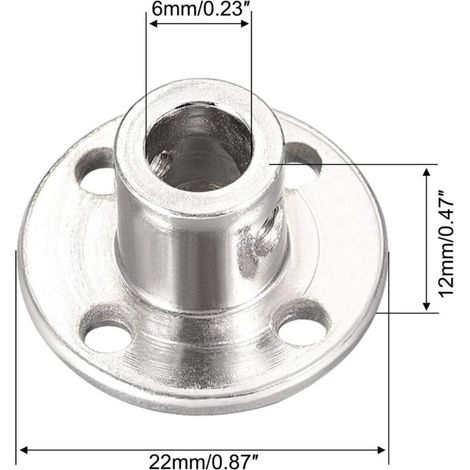 4 pièces accouplement à bride moteur guide arbre accouplement moteur prise 6mm diamètre intérieur. H12D10 Rigide pour les pièces de bricolage (1/2)