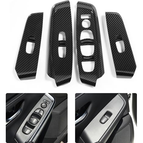 4-teiliges Set Fensterheberschalter-Abdeckungen in Carbonfaser-Optik, passend für Nissan Sylphy Sentra 2020 (1/5)