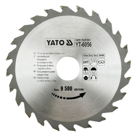 Hoja de sierra circular Yato yt-6056 160 mm 24 dientes