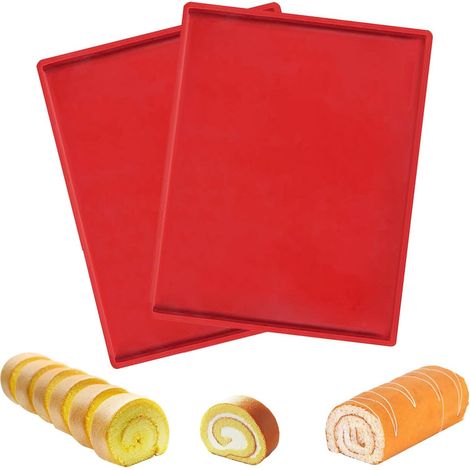 (2 Stück) Silikon-Backmatte, Silikon-Backbleche und -Matten, Biskuitrollenmatte, Gebäckmatte für Kekse (1/5)