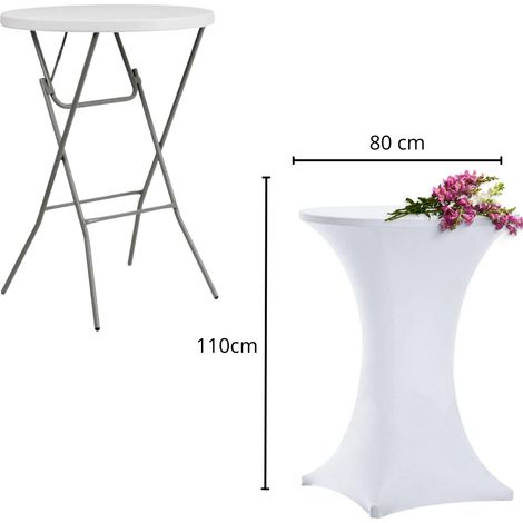 Nappe pour table de bar/cocktail blanche 80x110cm [25F] (1/5)