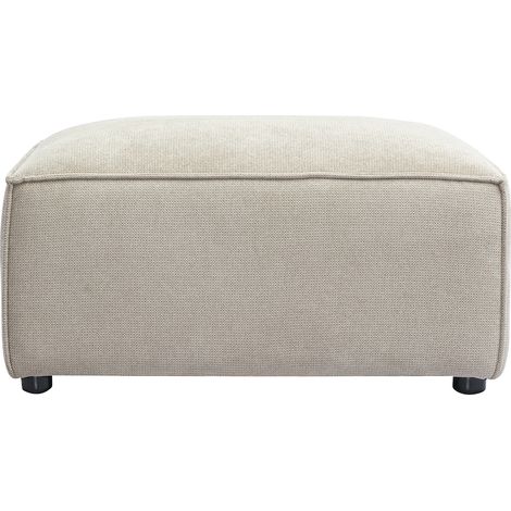 Fußhocker aus Stoff in texturiertem Beige Samteffekt SPLIT