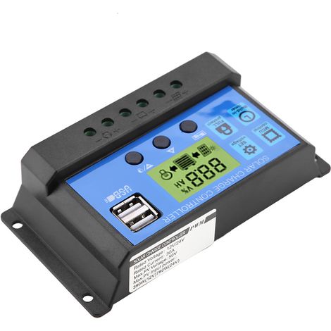 PWM 12V 24V Dual-USB-Solarpanel-Laderegler mit LCD-Display, 30A (YJSS-30A) (1/5)