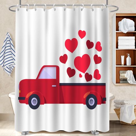 Rideau de douche en polyester 180x180 À œillets renforcés bâche de douche pour personne allergique (1/5)