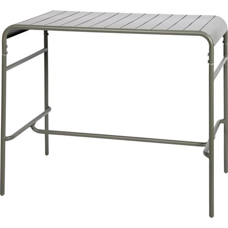 4-seater metal garden bar table Khaki Green 120x70x95 cm - Amelia 120cm (1/5)