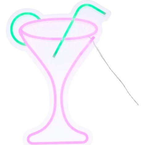 Néon LED Mural "Cocktail" 34cm Violet (1/5)