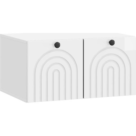 Wandmontierter TV-Schrank Hochglanz Weiß 59,5 x 41 x 30 cm vidaXL