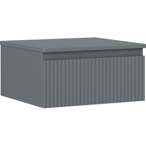 Mexen Rivel Badmöbelunterschrank 50 cm mit Waschbeckenplatte, 1 Schublade, gerillt, Graphit matt - 91A20-05023-1-BFC66 (1/5)