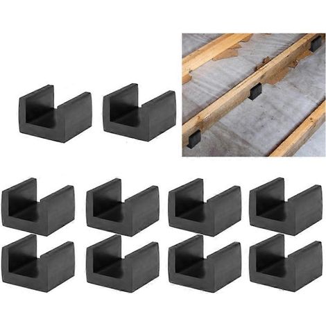 Lot de 10 cales de plancher en forme de U, isolateurs de solives en caoutchouc, découpleurs de plancher, clips d'isolation acoustique pour sous-plancher (1/5)