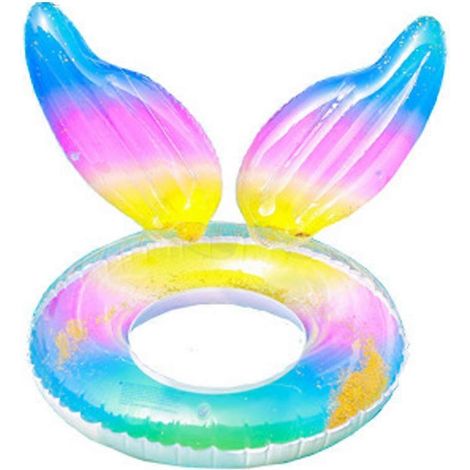 Bouée gonflable en forme de couronne et de sirène, ornée de paillettes, pour adultes, accessoire flottant destiné aux jeux d'eau récréatifs.-AquaForge (1/5)