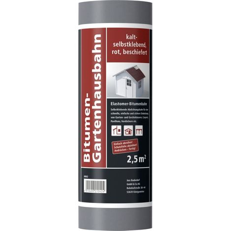 Bitumen-Gartenhausbahn 5 x 0,5 m = 2,5 m² rot Dachpappe & Bitumen