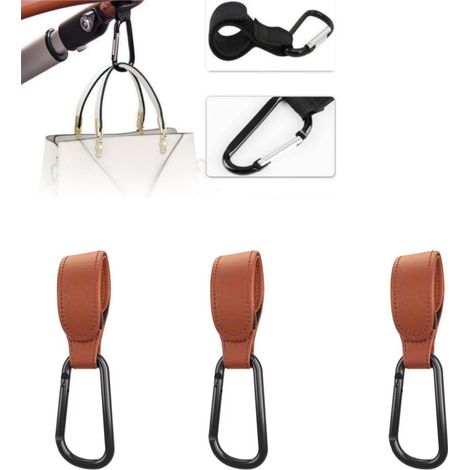 Crochets multifonctionnels, lot de 3, marron (1/4)
