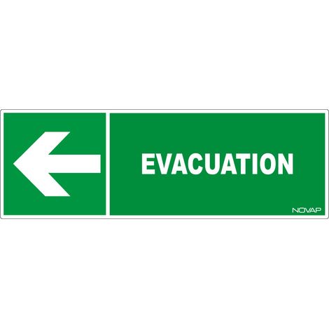 Panneau Evacuation flèche gauche - Rigide 450x150mm - 4030906