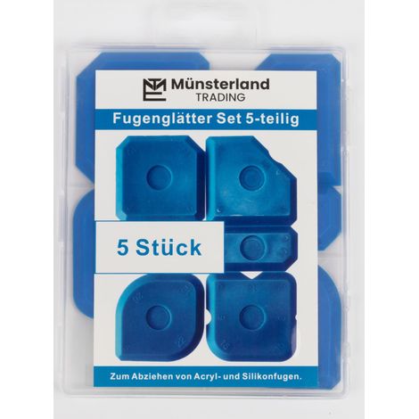 Lot de 5 lisseurs de joints en silicone - Bleu - Dans une boîte de rangement pratique - Extracteur de joints en silicone - Extracteur de joints en silicone (1/5)