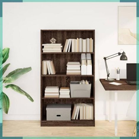 857850 Bibliothèque chêne marron 80x24x143 cm bois d'ingénierie (1/5)