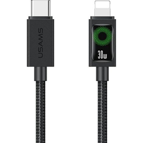 USAMS U92 30W USB-C auf Lightning Kabel 1,2 m Schwarz