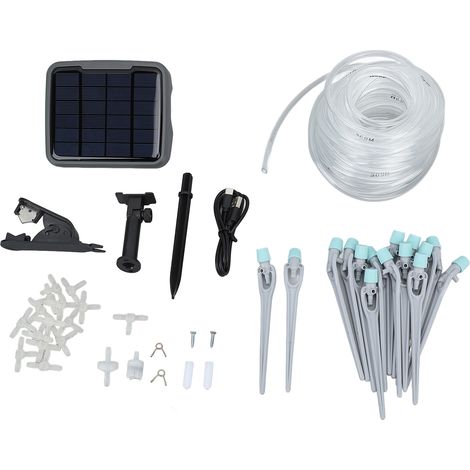 Ortviai Arrosage Automatique Solaire pour Plantes en Pot – Système Goutte à Goutte Intelligent avec Minuterie et Régulation Ajustable (1/5)