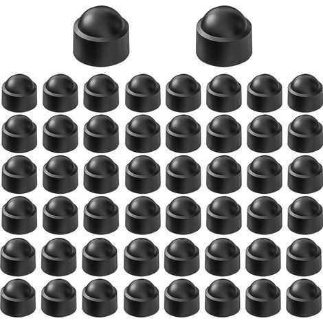 Capuchons D'écrou, 50 Pièces M8 Capuchons Hexagonaux, Boulons Capuchon Hexagonal, Ecrous Borgnes à six Pans Creux Noirs, Cache Vis écrou, Capuchons pour vis, pour vis et Ecrous (1/5)