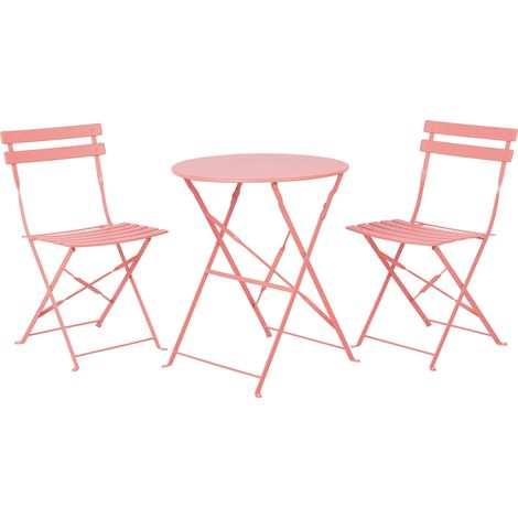 Bistro Set Folding FIORI Metal Coral (1/5)