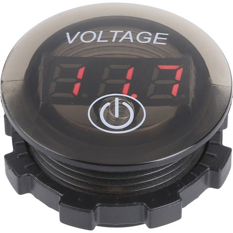 Voltmètre numérique LED universel 12-24V pour voiture, jauge de batterie DC avec interrupteur tactile, rouge, indicateur de tension précis (1/5)